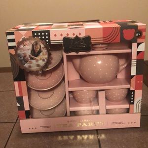 Pink and White Polka dot Tea Set